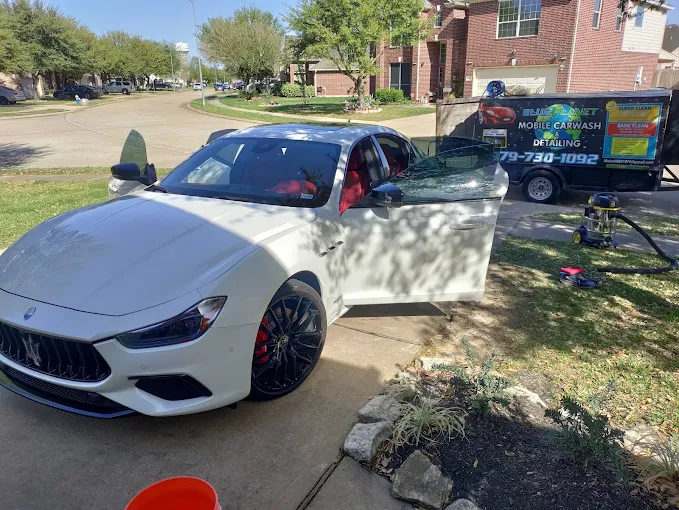Freshly detailed Maserati by Blue Planet in Houston